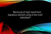 Removal of toxic lead from aqueous solution using a low-cost adsorbent